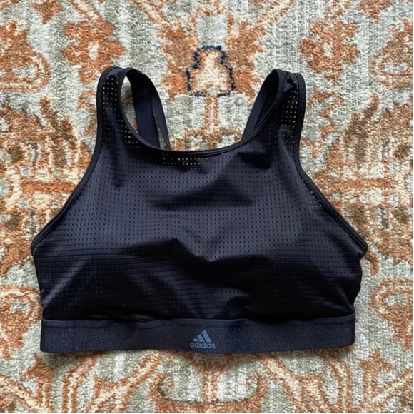 Adidas Womens Training Halter Bra / Compression Crop Top With Strapy Cutout Back - Picture 5 of 12
